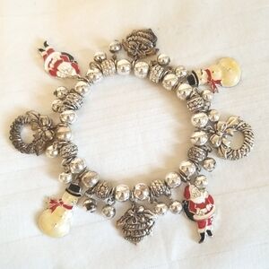 Vintage Avon Silver Bead Charm Bracelet